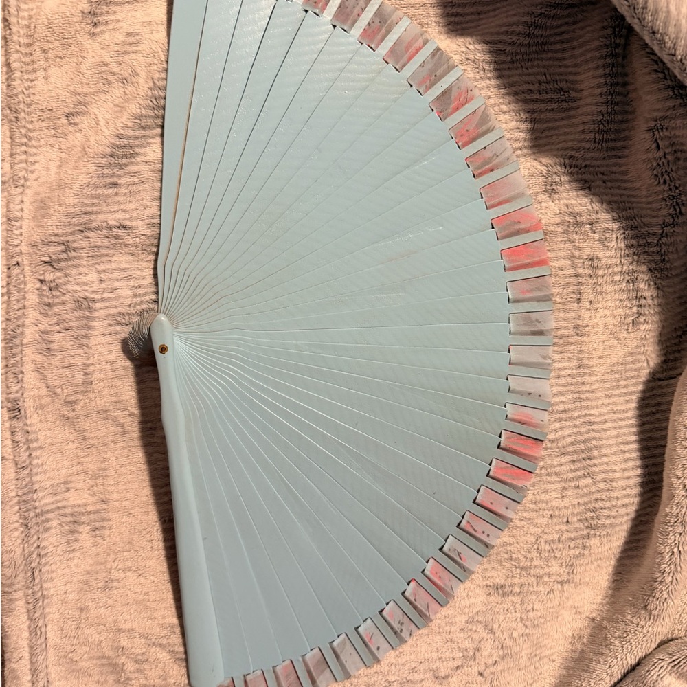 Handmade Folding Fan with Spiral Design - Picture 2 of 5